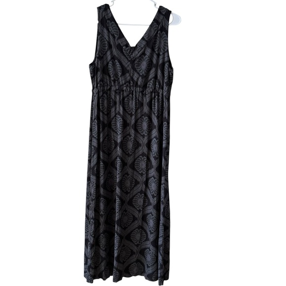 Fresh Produce Printed Maxi Tank Summer Dress Size Lg Black Gray Casual Longline - Picture 2 of 11